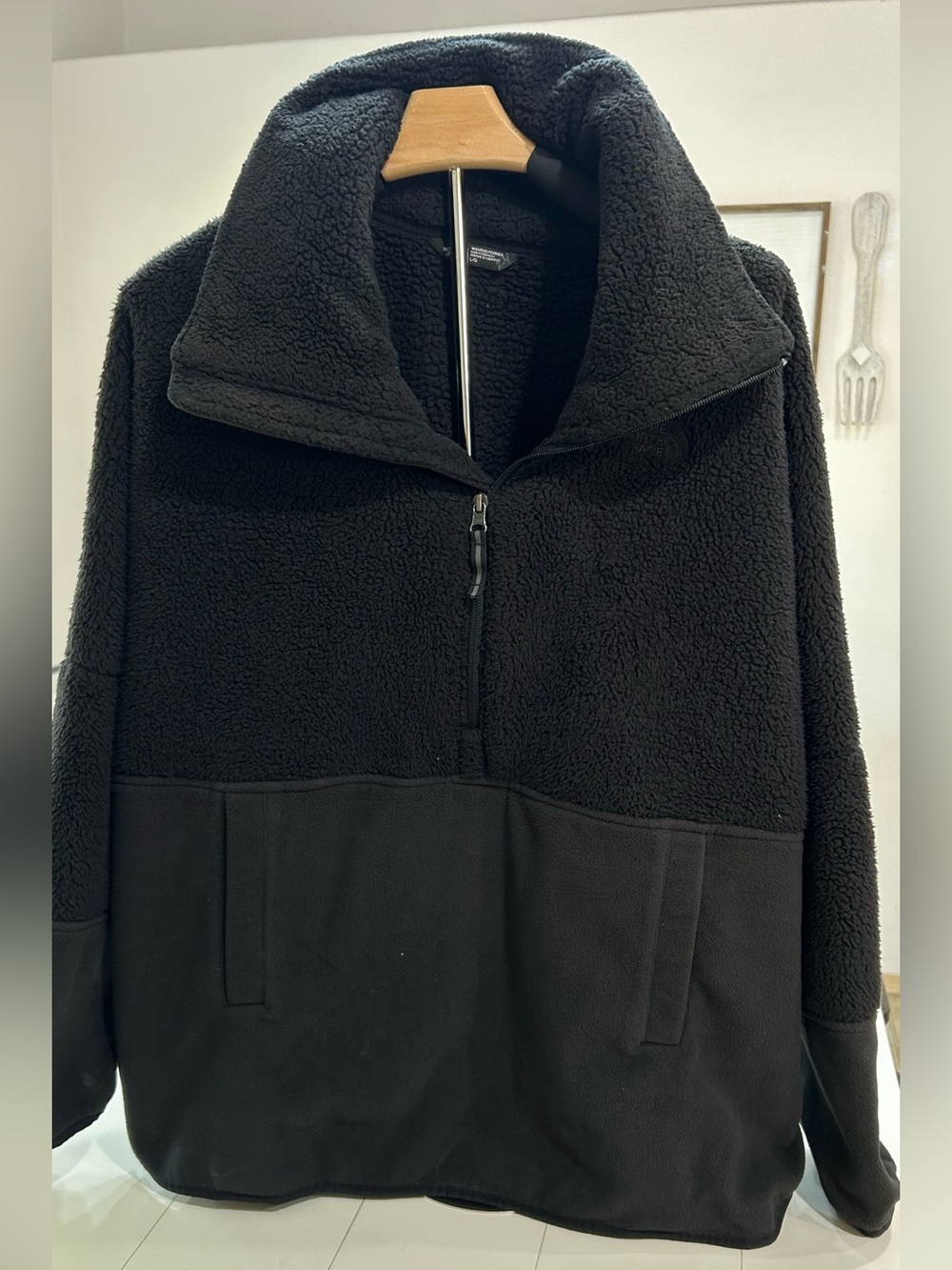 North face Cozy Black Sherpa Half-Zip Pullover